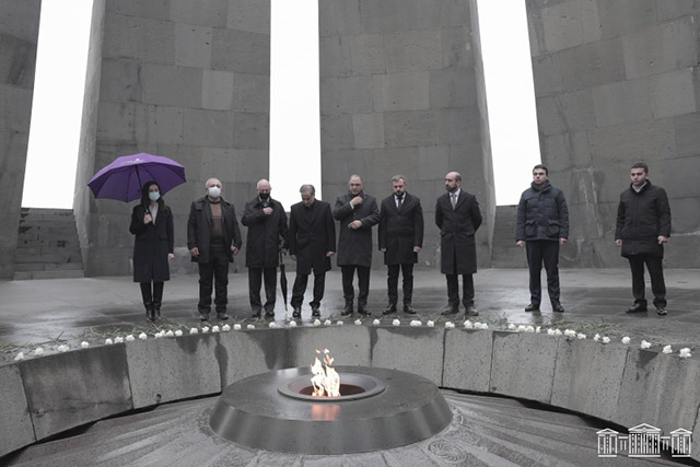 Members of Iran-Armenia Parliamentary Friendship Group of IRI Majlis Visit Tsitsernakaberd Memorial Complex