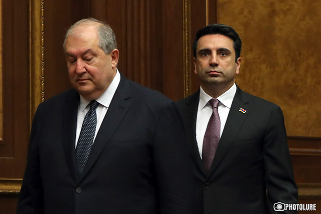Alen Simonyan Signs Protocol on Considering Powers of the President of the Republic Armen Sarkissian Terminated