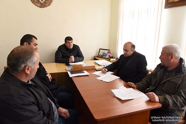 Arayik Harutyunyan paid a working visit to Garnakar, Shahmashur, Tsmakahogh and Haterk communities of Martakert region