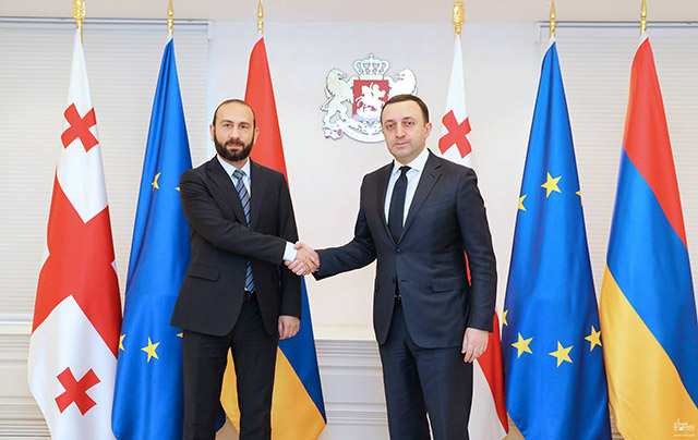 Mirzoyan and Gharibashvili emphasizing the need for the establishment of stability and peace