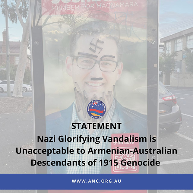 Nazi Glorifying Vandalism is Unacceptable to Armenian-Australian Descendants of 1915 Genocide