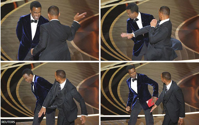 Will Smith hits Chris Rock on Oscars stage  (Video)