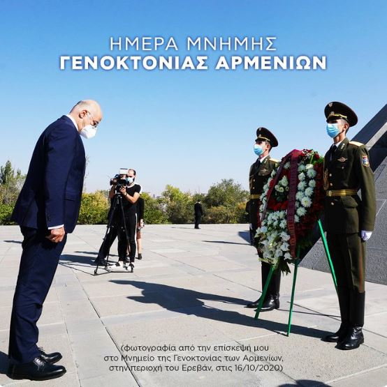 “Our thoughts are with all Armenians in Greece and around the globe”-Nikos Dendias
