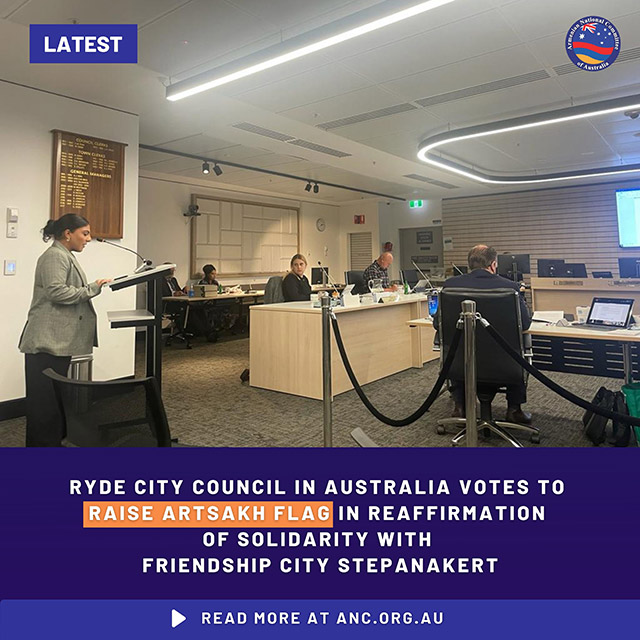 Ryde City Council in Australia Votes to Raise Artsakh Flag in Reaffirmation of Solidarity with Friendship City Stepanakert