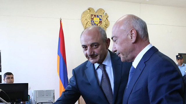 President Arayik Harutyunyan met with second and third presidents of the Artsakh Republic Arkadi Ghukasyan and Bako Sahakyan