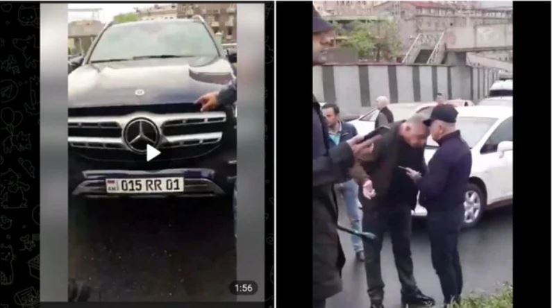 Is the man who hit the demonstrator on the head one of Khachatur Sukiasyan’s bodyguards?: His spokesperson denied it (Video)