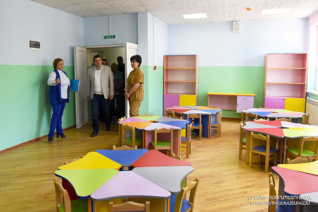 President Harutyunyan was present at the opening ceremony of the kindergarten building in Vaghuhas community