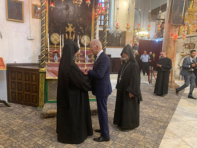 Joe Biden visits Armenian Church in Bethlehem, talks to Patriarch