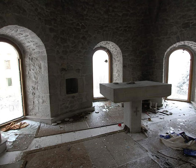 Hovhannes Mkrtich or  Kanach Zham Armenian Church of Shushi was completely destroyed by the Azerbaijanis