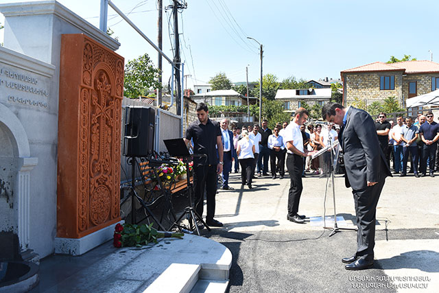 President Harutyunyan was present at an opening of a monument in memory of Artyom Avagyan, perished during the 44-day Artsakh War