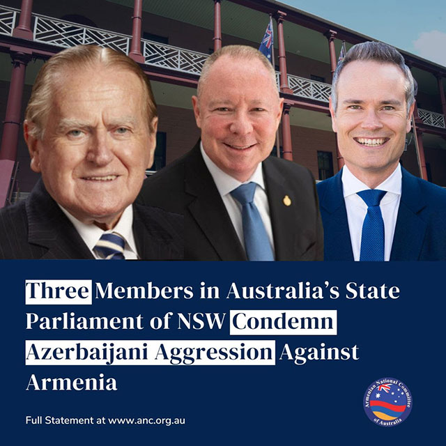 Australian State Parliamentarians Condemn Azerbaijani Aggression Against Armenia in New South Wales Parliament