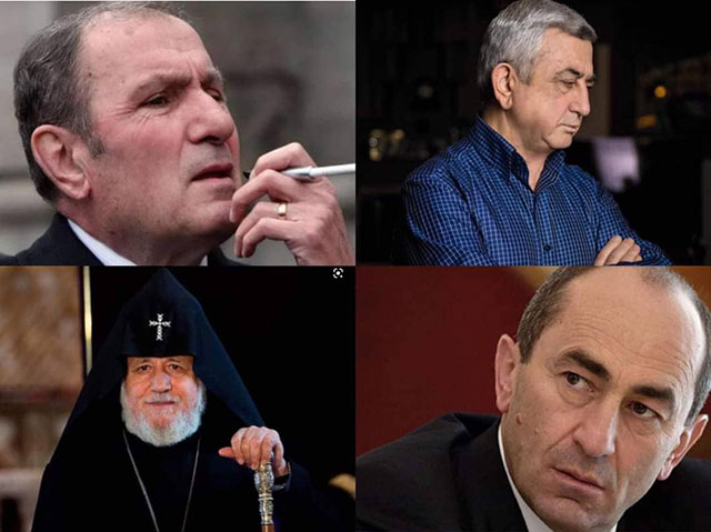 Catholicos Karekin II meets with former Presidents of Armenia and Republic of Artsakh