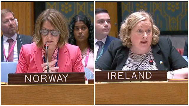 The representatives of Norway and Ireland spoke about the shelling of peaceful settlements in Armenia