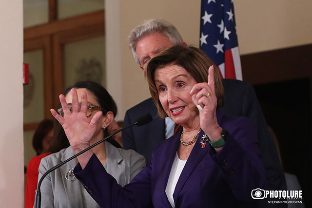 “On the defense side, we are listening to what the needs are, rather than coming here and saying this is what we are prepared to do,” Nancy Pelosi said