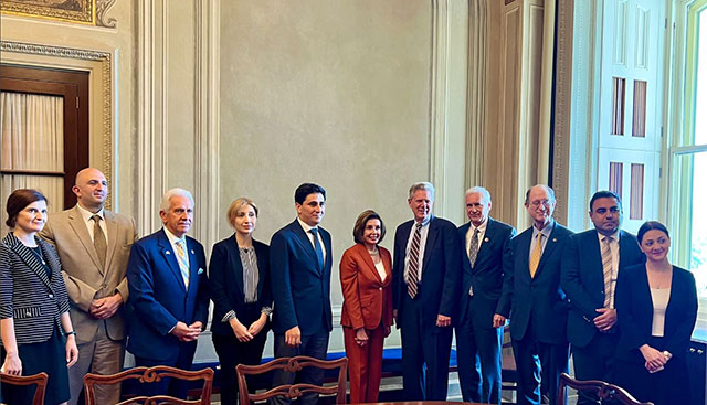Frank Pallone, Nancy Pelosi and Yeghishe Kirakosyan discussed Azerbaijan’s aggression