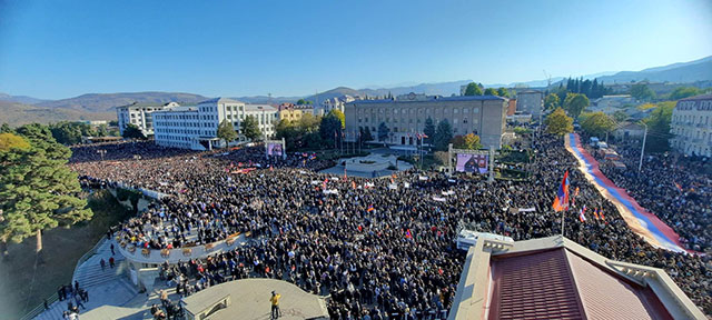 About 40,000 citizens took part in the rally held in Stepanakert’s Revival Square. Artsakh NA