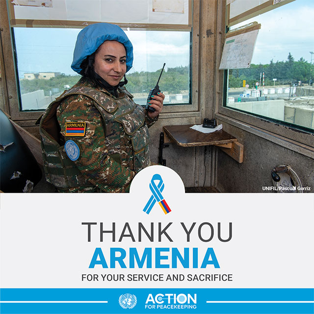 United Nations thanks Armenia for its contribution to peacekeeping