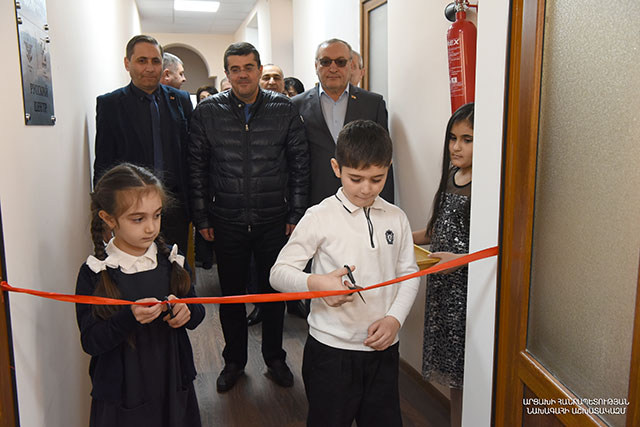 President Harutyunyan participated in a solemn opening ceremony of the Russian Center in Stepanakert