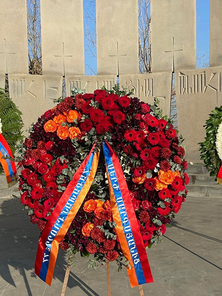 A wreath was laid on behalf of RA Third President Serzh Sargsyan in the Yerablur Military Pantheon