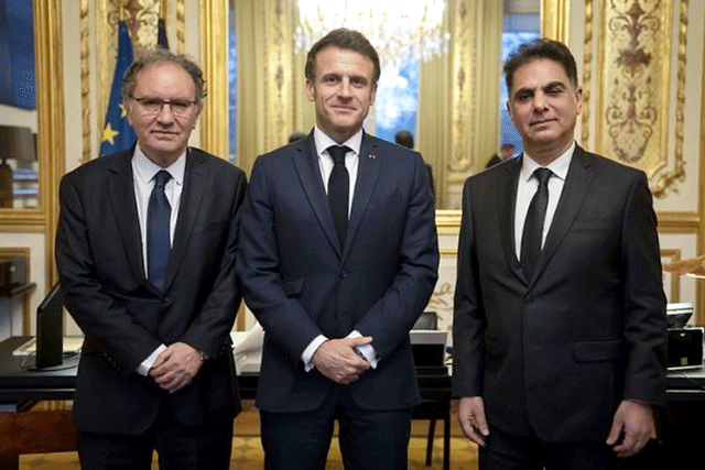 PARIS-French co-presidents of the CCAF received by Emmanuel Macron