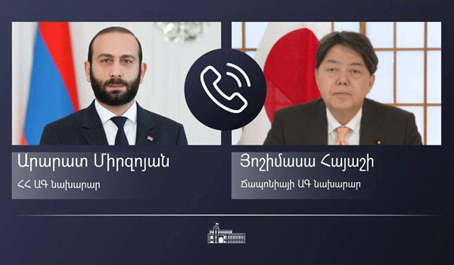 Mirzoyan briefed his Japanese counterpart on the details of the humanitarian crisis resulting from Azerbaijan’s illegal blockade of the Lachin Corridor
