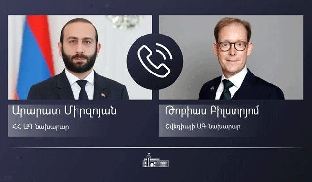 Ararat Mirzoyan and Tobias Billström discussed a number of issues on regional security