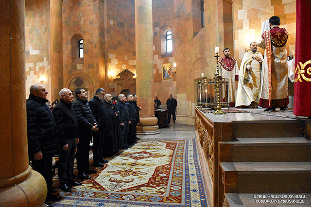 President Harutyunyan attended the Divine Liturgy dedicated to the Holy Nativity and Theophany of Jesus Christ