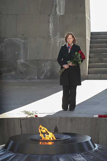 Christina Kvien visited the Armenian Genocide Memorial at Tsitsernakaberd