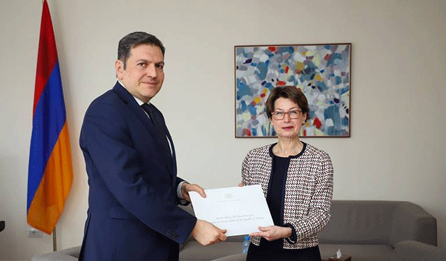 The newly-appointed Аmbassador of Latvia handed over a copy of his credentials to the Deputy Minister of Foreign Affairs of the Republic of Armenia