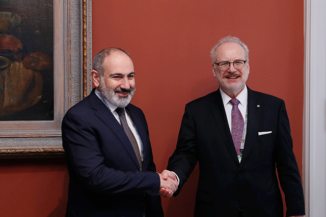 Nikol Pashinyan and Egils Levits exchanged thoughts on the processes taking place in the South Caucasus region, the Nagorno-Karabakh issue