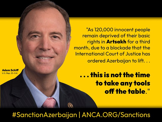 Rep. Schiff Leads Congressional Letter Calling out Biden Appointee for Reckless Statement Ruling Out Azerbaijan Sanctions