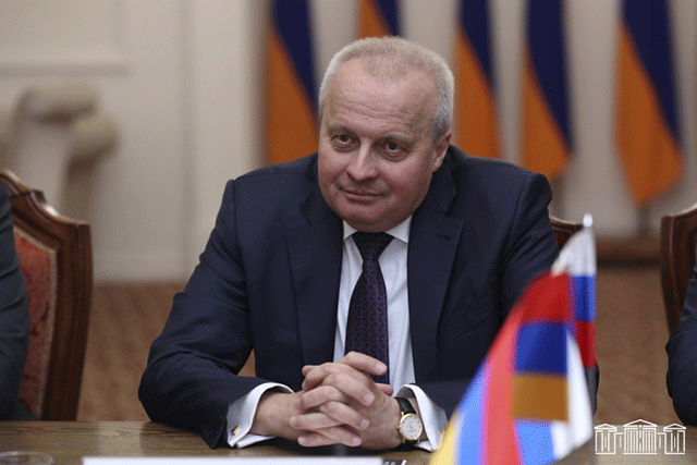 Head of NA Civil Contract Faction Hayk Konjoryan Receives Sergei Kopyrkin