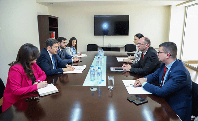 Paruyr Hovhannisyan and Davor Ivo Stier discussed a number of issues on the Armenian-Croatian relations, including parliamentary cooperation