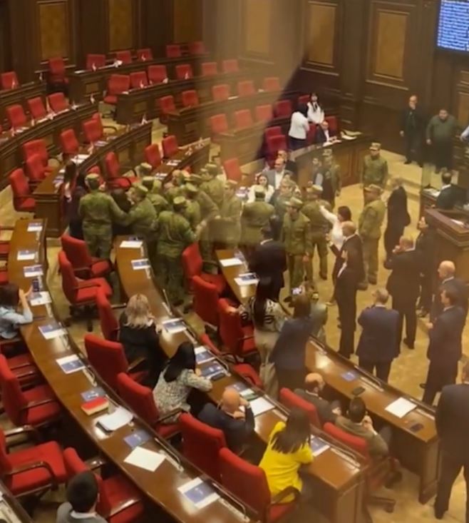 Opposition Lawmakers Forced Out Of Armenian Parliament