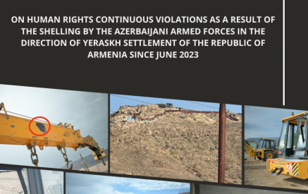 The ad hoc report of the Human Rights Defender on the human rights violations as a result of the Azerbaijani aggression in the direction of Yeraskh settlement