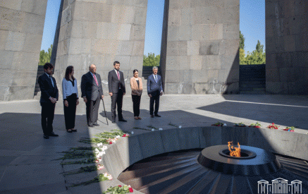 Members of NA Delegation of France Honour the Memory of Armenian Genocide Victims in Tsitsernakaberd Memorial Complex