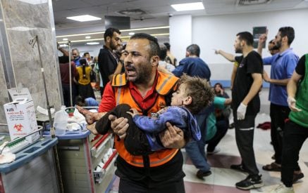 An Israeli air raid on al-Ahli Arab Hospital kills an estimated 500