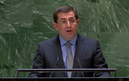 “It has resulted in widespread forced displacement of the entire ethnic Armenian population, and, indeed, a most brazen and blatant violation of international law – including the very Charter of this Organization”: Mher Margaryan