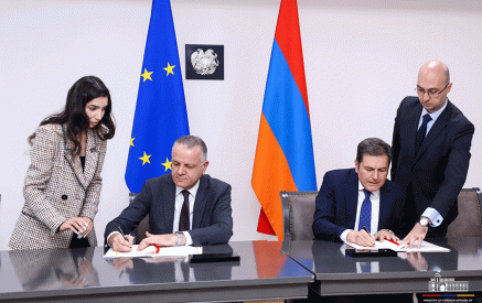 The signing ceremony of the “Agreement on the status of the EU Mission in Armenia”