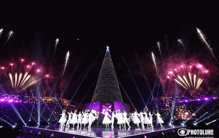 Lights of Armenia’s main Christmas tree lit