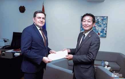 The newly appointed Ambassador of Japan handed over a copy of his credentials to the Deputy Foreign Minister of Armenia
