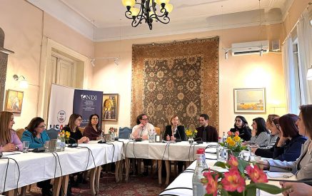 Ambassador Kvien and USAID/Armenia Deputy Mission Director Rebecca White met with women Members of the Parliament