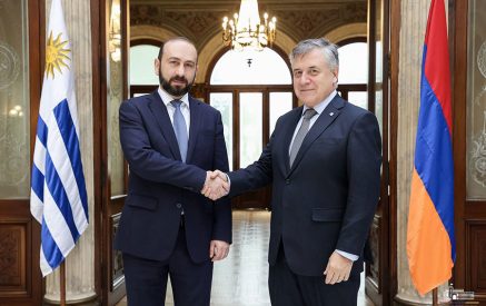 Ararat Mirzoyan and Omar Paganini The interlocutors commended the high level of political dialogue between Armenia and Uruguay