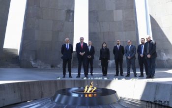 Georgian Parliamentarians Visit Tsitsernakaberd Memorial Complex