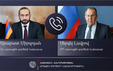 At the initiative of the Russian side, a telephone conversation took place between Ararat Mirzoyan and  Sergey Lavrov