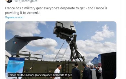 “France has a military gear everyone’s desperate to get – and France is providing it to Armenia!”-Olivier Decottignies