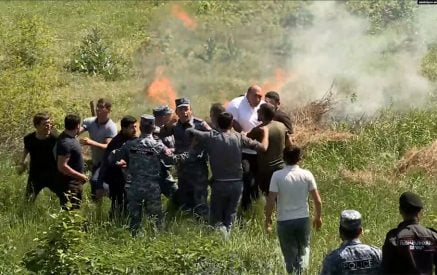 Armenian Border Villager Tries To Burn Land To Be Given To Azerbaijan