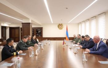 The President of the CISM Wrestling Sports Committee awarded the Minister of Defence, Suren Papikyan, the First Deputy Minister of Defence and Chief of the General Staff, Lieutenant General Edward Asryan, and Deputy Minister Arman Sargsyan with medals from the International Military Sports Council