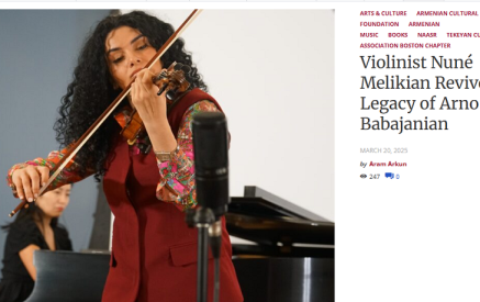 Violinist Nuné Melikian Revives Legacy of Arno Babajanian