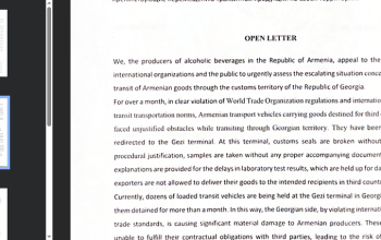 Armenian Alcohol Producers Urge International Action Over Escalating Transit Issues Through Georgia